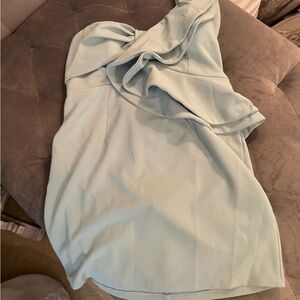 Elegant One-Shoulder Sage green cocktail Dress